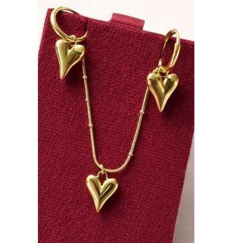 Heart Anti Tarnish Pendant set